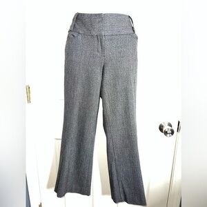 Express Sz 2R Editor Black White Dress Pants Career Studio Stretch 2 Reg Leather